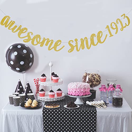 Awesome Since 1994 Banner Pre-strung Happy 30th Birthday Banner Gold Glittery 30 Thirty Years Old Birthday Party Decorations for Men Women