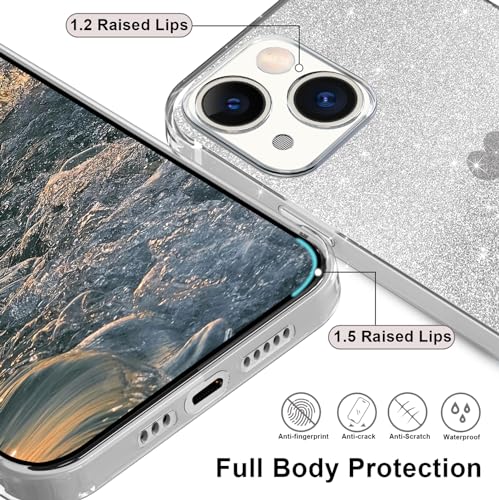 SupVict iPhone 11 Case, Phone Case iPhone 11, Slim Thin Sparkly Glitter Design Shockproof Protective Soft Bumper Drop Protection Cute Girls Women Boys Men iPhone 11 2019 6.1" Cover, Black/Silver