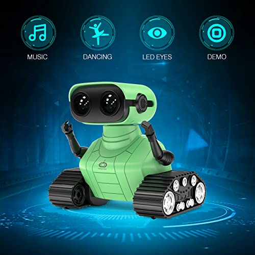 ALLCELE Kid Robot, LED RC Robot Toys, RC Robot for Girls with Walkie Talkie, Programming, Music, Demo and LED Function, Remote Control Robot Toy, Gift for Girls 3-8 Years Old Blue Pink