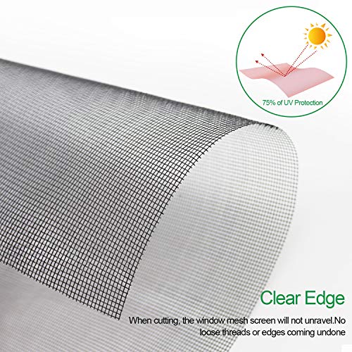 Fiberglass Window Screen Roll 36in x 100ft DIY Custom Screens Replacement Mesh for Windows Doors Patio Screens Premium Pet Proof Screen Porch Screen for Outdoor Kitchens Tree Houses Pool Houses