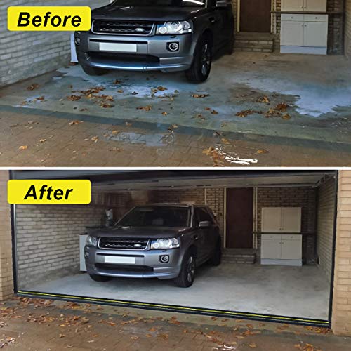Jin&Bao Universal Garage Door Threshold Seal Strip 10FT Kit, Bottom Waterproof Rubber Weather Stripping Replacement