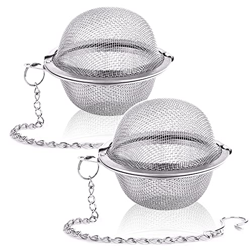 Siasky 2PCS Stainless Steel Mesh Tea Infuser, 2.1 Inch Tea Ball, Strainer Tea Diffuser, Steeper for Filtering Tea