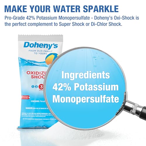 Doheny's Chlorine-Free Oxidizing Shock | Fast-Dissolving, Non-Chlorine Pool Shock | Removes Chloramines & Boosts Free Chlorine | Safe to Swim 15 Minutes After Application | 6 x 1lb Bags (6lb Total)