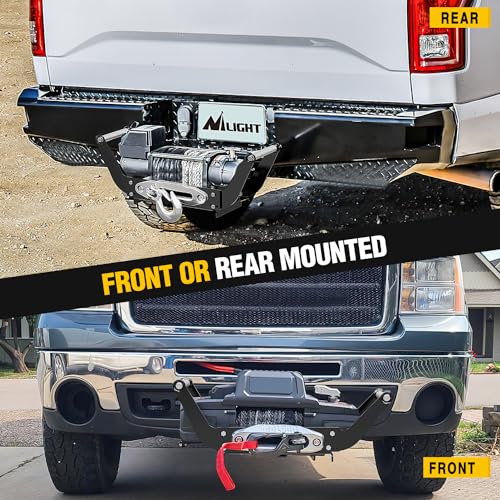 Nilight Winch Cradle Universal Mount Plate 10 x 4 1/2" Winch Bracket Winch Mounting 2 Inch Receiver Hitch 8000-13,000 Lb Capacity Recovery Winches Foldable, 2 Years Warranty