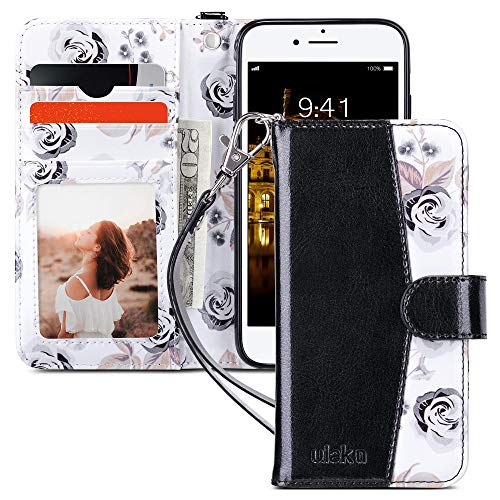 ULAK Compatible with iPhone 7/8/SE 2nd/SE 3rd 4.7-Inch, PU Leather Flip Wallet Case Kickstand Card Holder Protective Cover, Marble