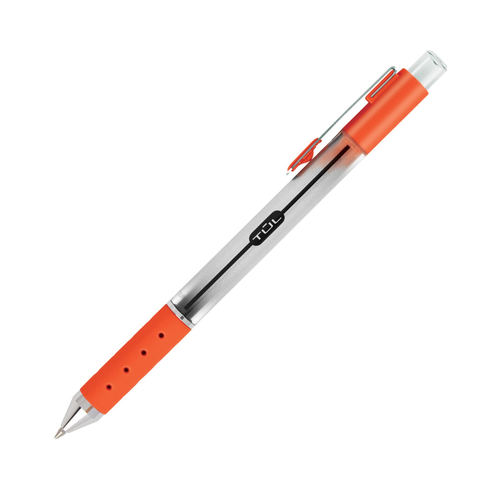 TUL Retractable Gel Pens, Needle Point, 0.5 mm, Gray Barrel, Assorted Bright Ink Colors, Pack Of 8