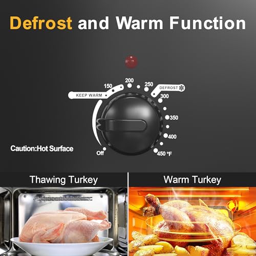 Sunvivi Roaster Oven, 24 Quart Electric Roaster Oven with Self-Basting Lid, Turkey Roaster Oven Buffet with Removable Pan, Cool-Touch Handles, Black