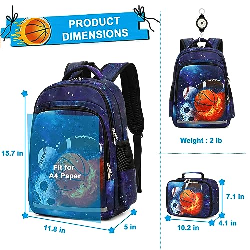 LEDAOU Kids Preschool Backpack Girls Kindergarten BookBag Elementary Waterproof Galaxy School Bag 7 Pockets with Chest Strap(Balls Starry Sky)