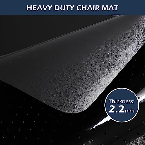 Chair Mat for Carpet, SALLOUS 48"x36" Office Chair Mat for Carpeted Floors, Heavy Duty Chair Mat with Grips, Rolling Computer Desk Floor Mat with Lip (Black)