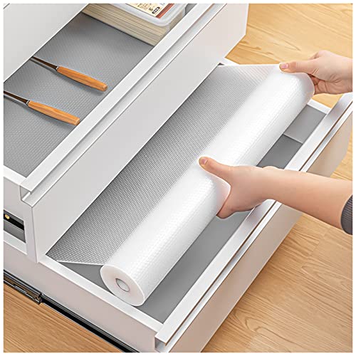 11.8 Inch x 19.6 Feet Shelf Liner Drawer Liner Cabinet Liner: Clear Non-Adhesive Refrigerator Liners for Kitchen Reusable Easy to Clean (11.8 Inch x 19.6 Feet, Clear)