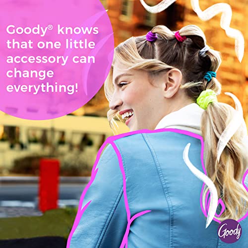 Goody Kids Ouchless Elastic Hair Ties - 40 Ct, Assorted Colors, 2MM Rubber Bands for Hair, Pain-Free Hair Accessories for Girls & Boys, Made for Long-Lasting Braids, Ponytails & More, For Fine Hair