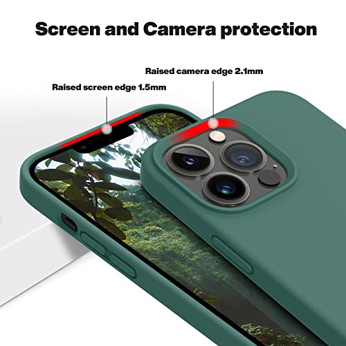 OTOFLY Designed for iPhone 13 Pro Phone Case, Silicone Shockproof Slim Thin Phone Case for iPhone 13 Pro 6.1 inch (Midnight Green)