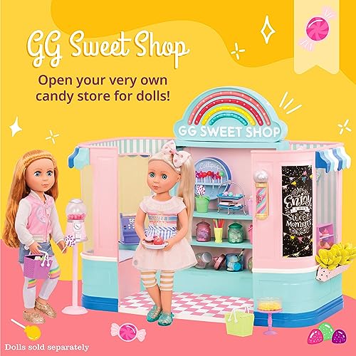 Glitter Girls Sweet Shop Toy Food - Candy Shop Playset With 237 Pieces For 14 Inch Dolls - Pretend Play Toys For 3+ Year Old Girls