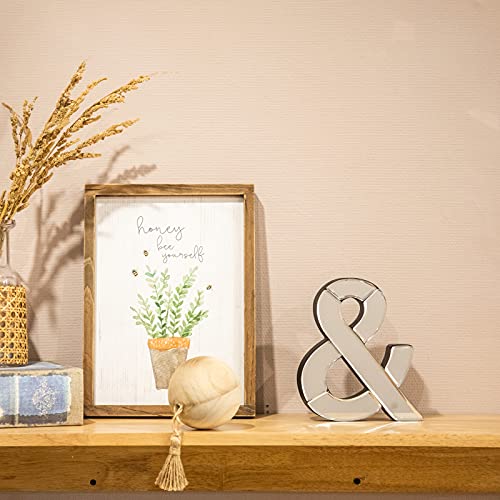 COLLECTIVE HOME - 7-inch Tall Mirrored Glass and Wood Decorative Letter, Home-Bedroom-Office Wall Décor. Perfect Fun Gift to Encourage Girls, Young Ladies & Teens. (K)