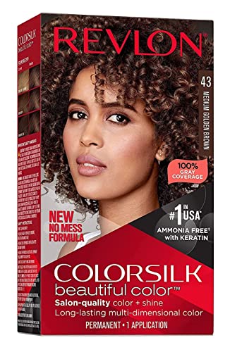 Revlon ColorSilk Hair Color [43] Medium Golden Brown 1 ea (Pack of 6)