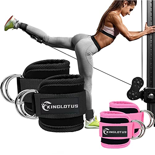 Kinglotus Barbell Squat Pad Set :1 Barbell Pad, 3 Hip Resistance Bands 3 Resistance Levels, 2 Fitness Ankle Straps, Fits Standard Olympic Bars and Smith Machine,