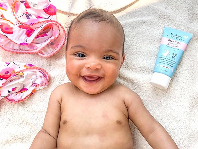 Babo Botanicals Sensitive Baby Mineral Sunscreen Lotion SPF50 - Natural Zinc Oxide - Face & Body - Fragrance-Free - Water-Resistant - EWG Verified - Vegan - Extra Sensitive Skin - For Babies & Kids