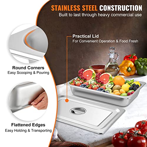 Insulated Pan Carrier & Hot Box Food Warmer for Catering, Restaurants & Deliveries & Mophorn 4 Pack Hotel Pan 3.7" Deep Steam Table Pan Full Size with Lid 20.8" L x 13" W