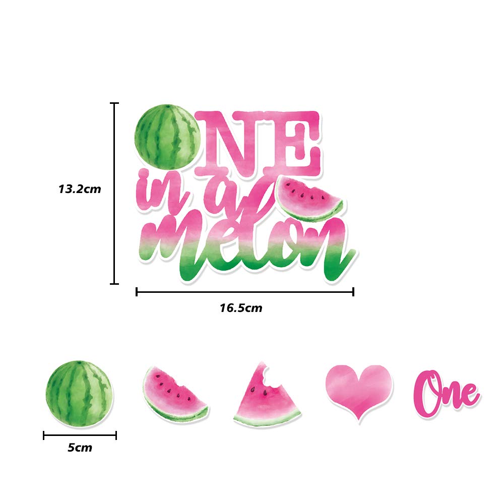 WERNNSAI Watermelon Cake and Cupcake Toppers - Pack of 31PCS Watermelon Cake Topper for Girls 1st Birthday Summer Tropical Fruit Watermelon Themed Party Cupcake Topper Picks Decorations