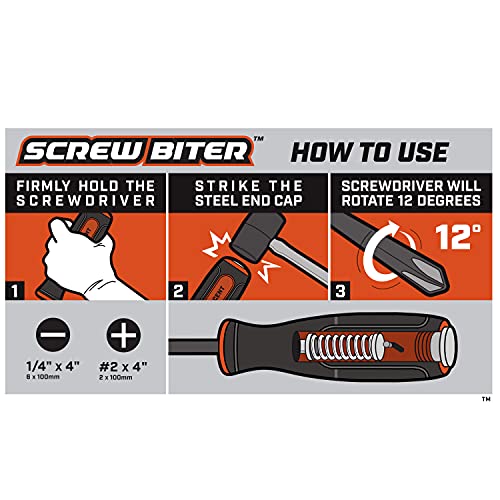 Crescent Screw Biter 1/4" x 4" Slotted Dual Material Extraction Screwdriver -CIMSDSL
