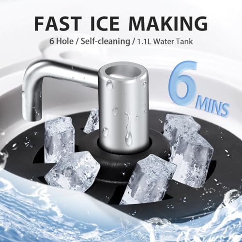 Nugget Ice Maker Countertop for Soft Chewable Pellet Ice Pebble Portable Ice Machine 34lbs/24H,Self-Cleaning,Sonic Ice,One-Click Operation,for Kitchen,Office,Party