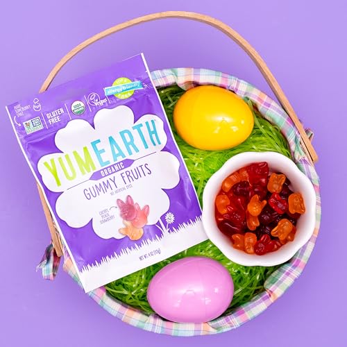 YumEarth Spring Candy Organic Gummy Fruits, 4 Ounce - Spring Fruit Flavors - Allergy Friendly, Gluten Free, Non-GMO, Vegan, No Artificial Flavors or Dyes