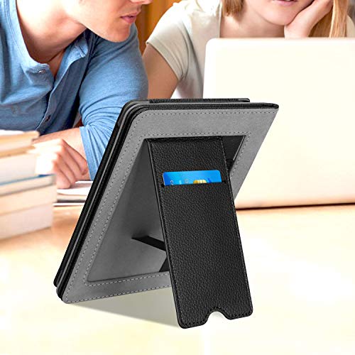 Fintie Stand Case for 6" Kindle Paperwhite (Fits 10th Generation 2018 and All Paperwhite Generations Prior to 2018) - Premium PU Leather Sleeve Cover with Card Slot and Hand Strap, Library