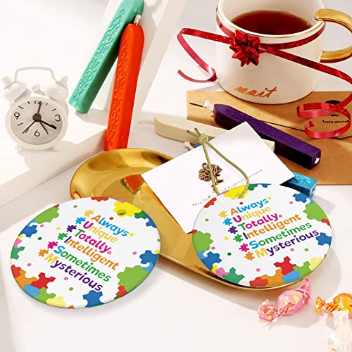 Autism Awareness Christmas Ornaments Autism Puzzle Ornaments 3" Xmas Tree Ornaments Decorations Gifts for Women Men Friends