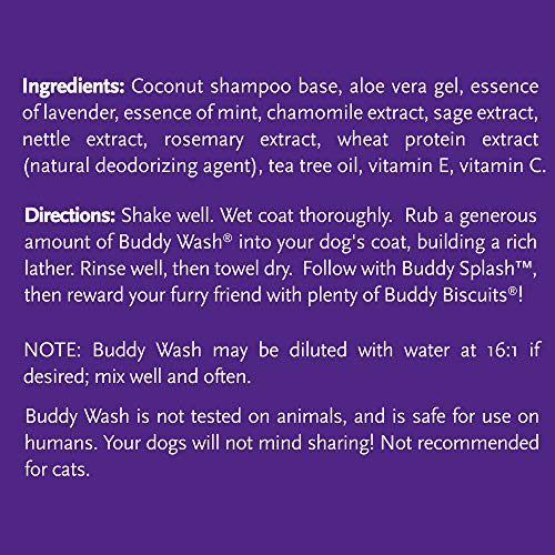 Buddy Wash 2-in-1 Dog Shampoo and Conditioner for Dog Grooming, Lavender & Mint, 1 gal. Bottle