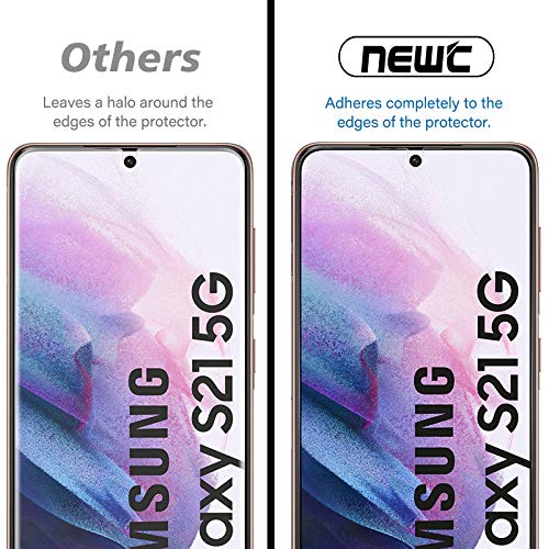 NEW'C 3 Pack Designed for Samsung Galaxy S21 5G (6.2), Tempered Glass Scratch-Proof, Bubble-Free, Ultra Resistant (0.26 mm HD Ultra Transparent) 9H Hardness Glass