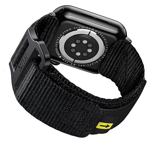 ABELTA Band Compatible with Apple Watch 41mm 40mm 38mm, Braided Nylon Band with Velcro Design, Sports Trail Women Men strap for iWatch Apple Watch Series 9 8 7 6 5 4 3 2 1 SE (Black)