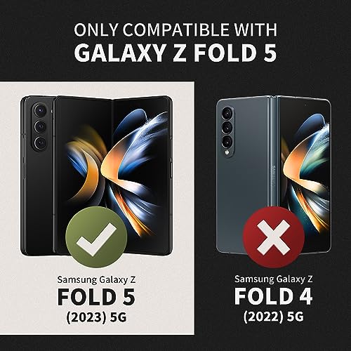 TONGATE for Z Fold 5 Case with Ring Stand, Built-in Z Fold5 S Pen Holder, Shockproof Rugged Phone Case with Screen Protector & Slide Camera Cover & Belt Clip for Samsung Galaxy Z Fold 5 2023, Black