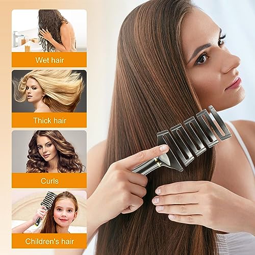 SHINLEA Vented Detangle Hair Brush | Curved Detangling Brush for Blow Drying Curly Thick Hair | Elastic Anti-Tangle Detangler Hairbrush | Professional for Wet & Dry