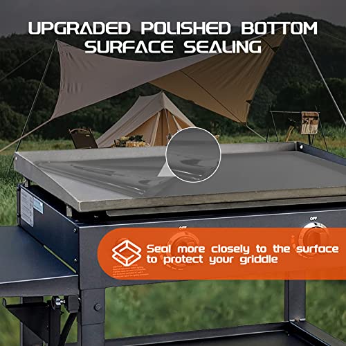 Upgraded Silicone Griddle Mat Cover for Blackstone 22 Inch, Polished Bottom Surface, Heavy Duty Food Grade Silicone Protective Grill Cover, All Season Blackstone Griddle Accessories (Gray)