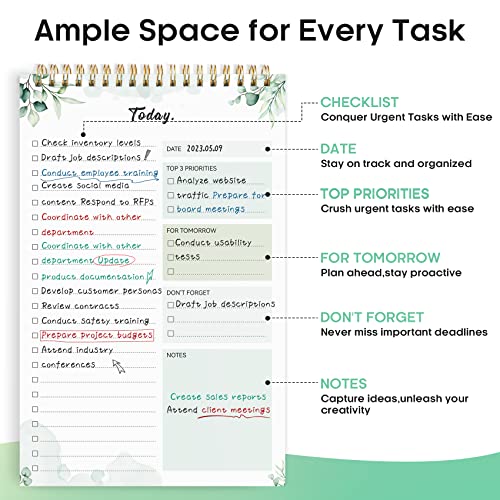 To Do List Pad - To Do List Notebook for Work with 52 Sheets, Undated Daily Planner Perfect for Daily Tasks and Goal Setting, To Do List Notepad Suitable for Office, Home and School-Nature