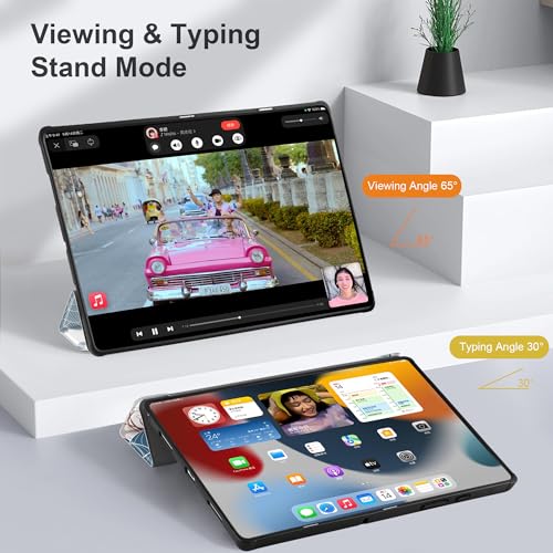 Yebiseven Case for Samsung Galaxy Tab A8 10.5 inch 2022 Released Model SM-X200/X205/X207, Shockproof Tablet Cases with Auto Sleep/Wake & Folding Stand & Soft TPU Back Cover, Hibiscus Flower