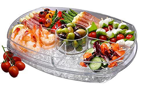 Prodyne SB-5 Flip-Lid Appetizers On Ice, 15", Clear