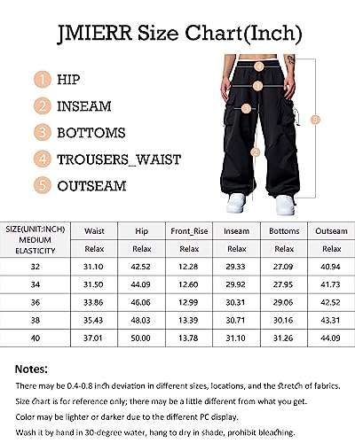 JMIERR Sweatpants Men Loose Fit Casual Drawstring Elastic Waist Wide Leg Tapered Parachute Pants Y2K Hip Hop Baggy Joggers,US 34(M),Navy Blue