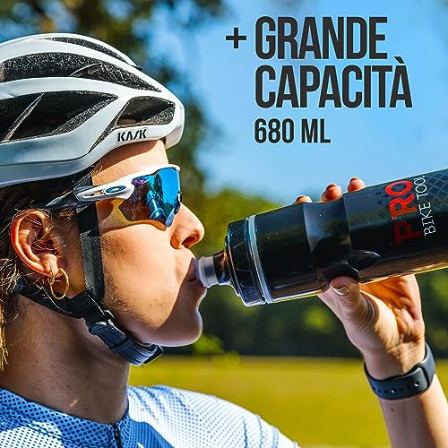 PRO BIKE TOOL Insulated Bike Water Bottle -Bonus Sports Carry Loop - For All Physical Activities & Cycling-Keep Your Drinks Cooler, Longer - 680ml 24oz