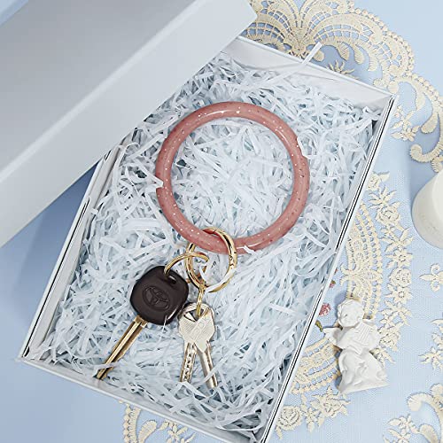 Townshine Silicone Leather Bangle Key Ring Wrist Keychain Bracelet Round Key Rings Holder Gift (Maple leaf)
