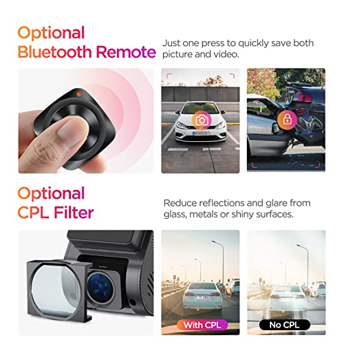 VIOFO Dash Cam A119 Mini 2, STARVIS 2 Sensor, 2K 60fps/HDR 30fps Voice Control Car Dash Camera with 5GHz Wi-Fi GPS, Night Vision 2.0, 24H Parking Mode, Supercapacitor, Support 512GB Max
