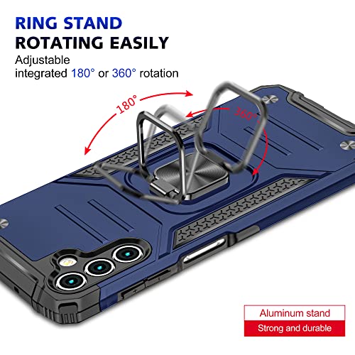 AYMECL A13 5G Case Galaxy A13 5G Case Samsung A13 Case with HD Screen Protector, Armor Grade Cases with Rotating Holder Kickstand Non-Slip Hybrid Rugged Case for Samsung Galaxy A13 5G Blue