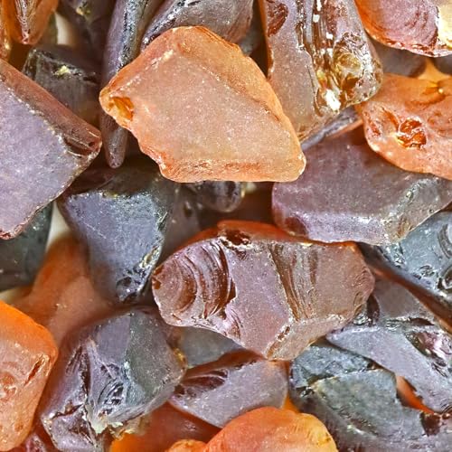 Ausluru 5LB Frosted Sea Glass Vase fillers Crushed Glass, Sea Glass Decor Ideal for Christmas DIY Craft, Aquarium Gravels, Home Decor Crushed Sea Glass Pieces for Beach Wedding, 0.7-3 Inch Amber