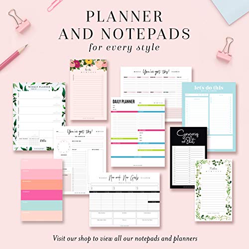 Bliss Collections Weekly Planning Pad, Desk Calendar - Pink - Undated Tear-Off Sheets Notepad - Calendar, Organizer, Scheduler for Goals, Tasks, Ideas, Notes & To-Do Lists - 8.5" x 11", 50 Sheets