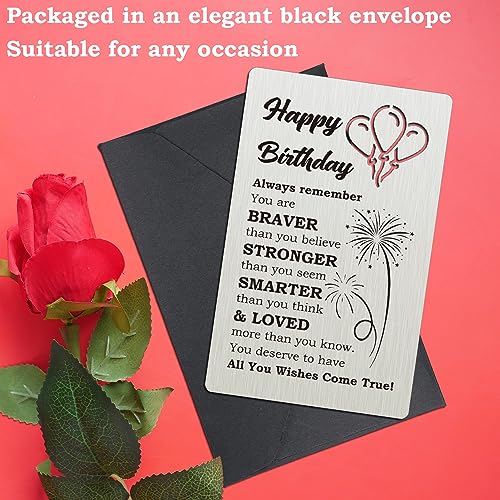 CINRLLA Engraved Wallet Card Birthday Gifts for Men, Happy Birthday Card for Him Her, Birthday Card Gifts for Boys Girls, WCB01