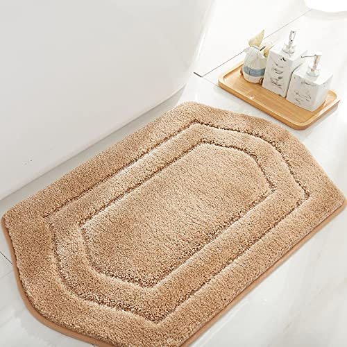COSY HOMEER Extra Thick Bath Linen Sets Rugs - Anti-Slip Bath Mats Soft Plush 100% Strong Polyester Living Room Bathroom Water Absorbent(Red,20x32 - Inches)