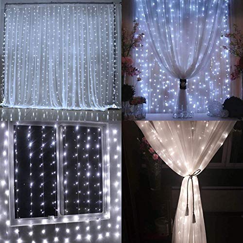 Geanmoki 306 LED Window Curtain String Light Wedding Party Home Garden Bedroom Outdoor Indoor Wall Decorations