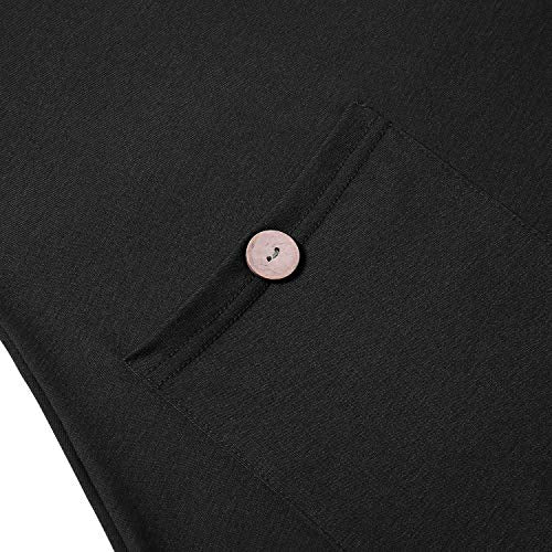 Bulotus Women's Long Sleeve Cowl Neck Asymmetrical Hem Tunic Tops with Pockets,Green,Small