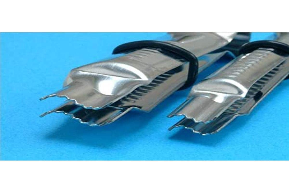 PME, Large and Small Sizes, Set of 2 Wavy Line Serrated Crimpers, Standard, Silver