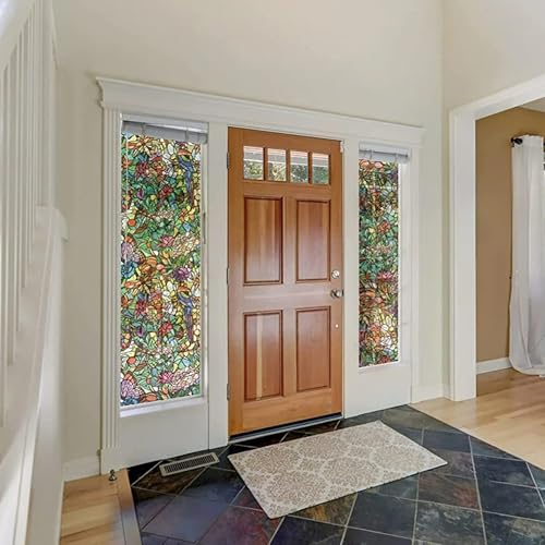 d-c-fix Window Privacy Film Tulia Stained Glass Static Cling Removable Two Way Day and Night Sun UV-Blocking Decorative Vinyl Covering for Home Door Bathroom Decal Sticker 26.5" x 59" (Pack of 2)